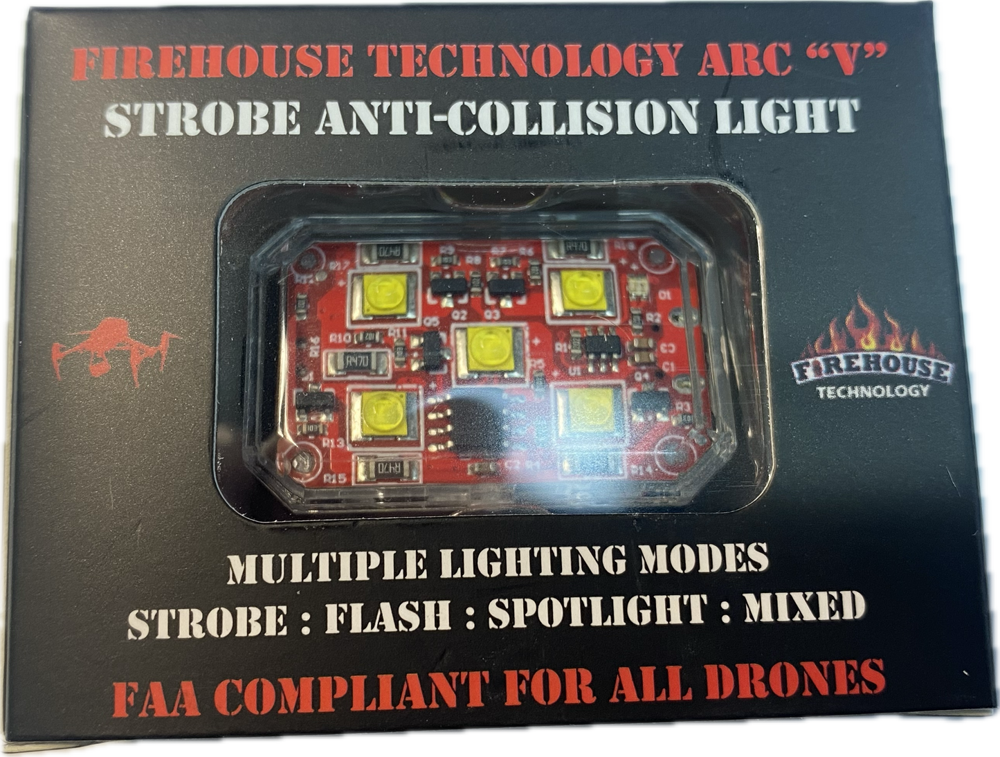 Firehouse ARC "V" Drone Strobe Spot Light 1000 Lumen (White): FAA 107 Compliant