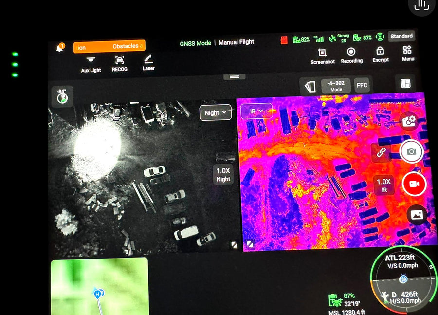 Thermal view on a drone controller