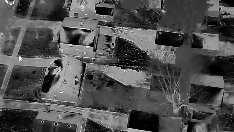 Thermal view from a drone at night